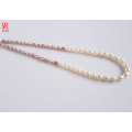 Collier de perles d&#39;eau douce à base de riz mélangé 5-6-7mm (ES129-3)